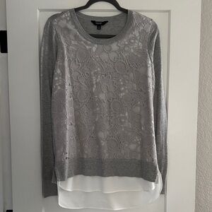 Simply Vera Vera Wang Gray Lace Sweatshirt